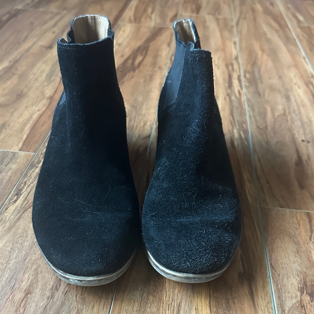 Lucky Brand Black Suede Ankle Booties